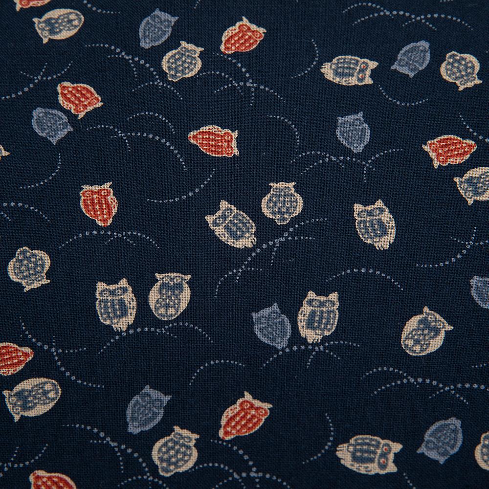 J-Life Fukurou Navy Pillowcase_Pillows & Shams_Pillowcase_100% Cotton