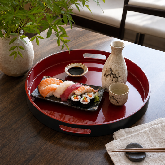 Black and Red Serving Tray