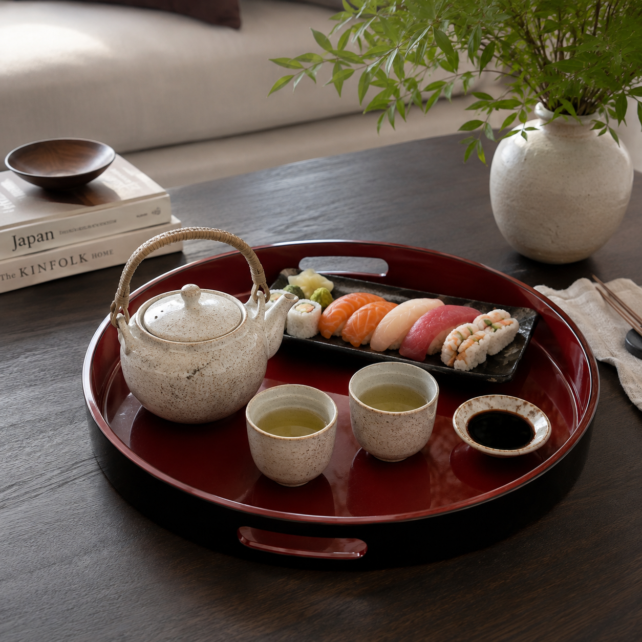 Black and Red Serving Tray