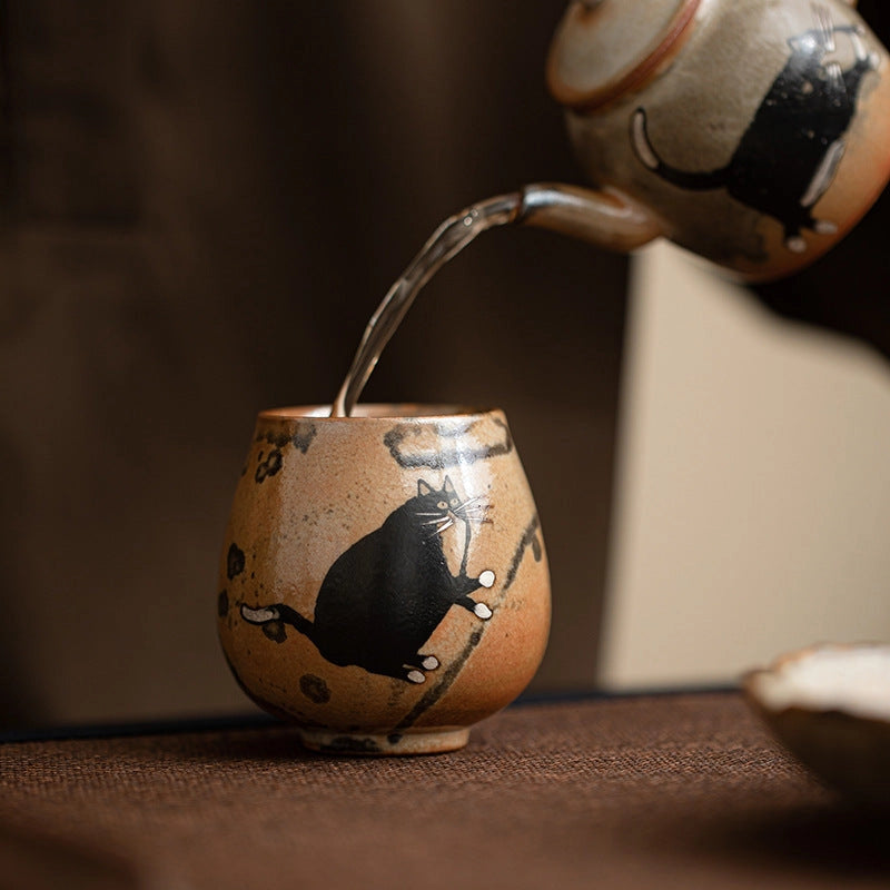 Tea cup being filled with water. 