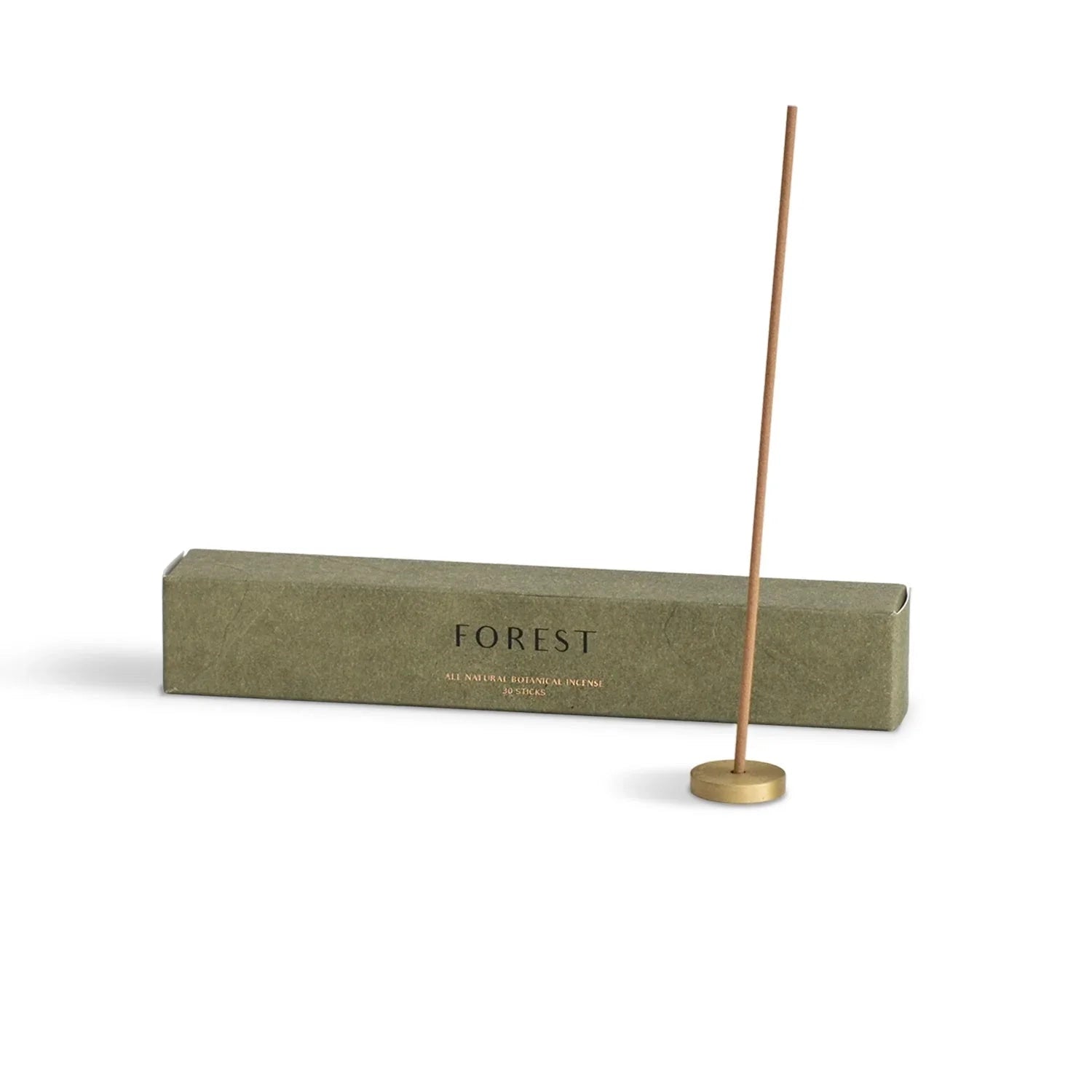 Incense stick with a 'Forest' branded box on a white background