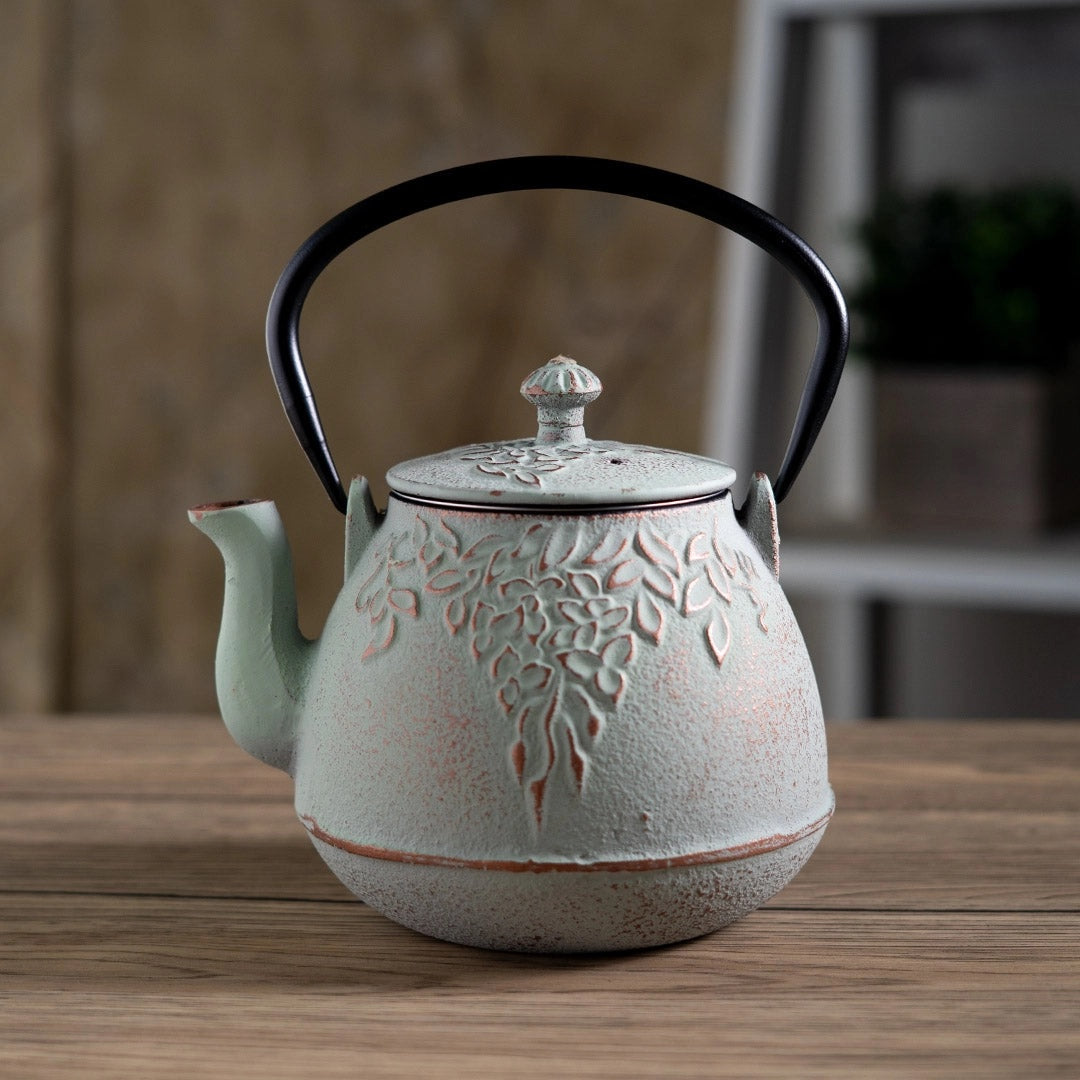 Mint Green Cast Iron Teapot
