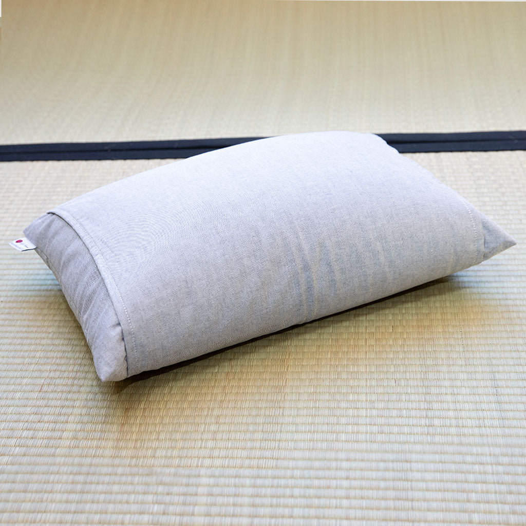 J-Life Ainezu Gray Buckwheat Hull Pillow - COVER ONLY