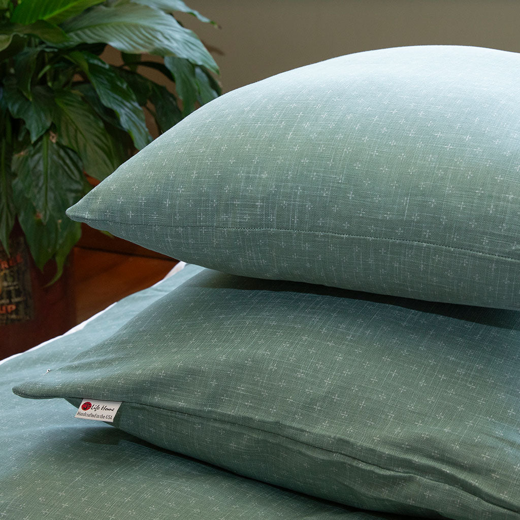 Asagi Green Throw Pillow