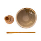 Matcha Gift Set in Beige: Ceramic Chawan, Bamboo Whisk & Spoon