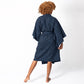 Traditional Yukata Cotton Robe in Aizome Navy