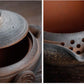 Detail images of a handmade ceramic chawan.