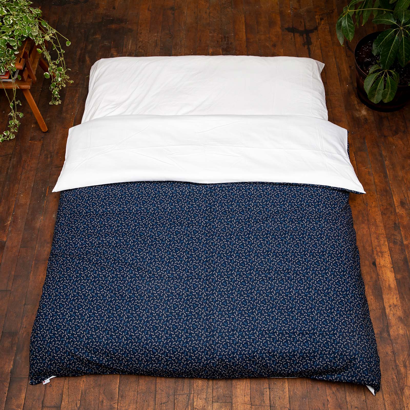 J-Life Tombo Navy Custom Kakefuton with Removable Cover_Kakefutons_Kakefuton with custom cover_Japan Tradition_Sleep System_Handmade