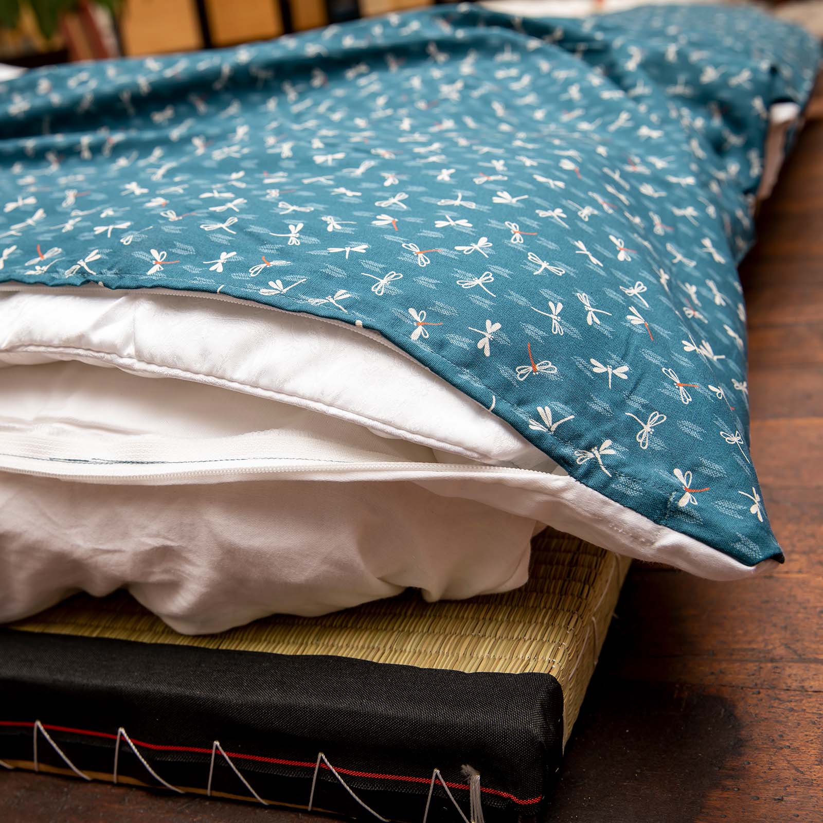 J-Life Tombo Blue #2 Custom Kakefuton with Removable Cover_Kakefutons_Kakefuton with custom cover_Japan Tradition_Sleep System_Handmade