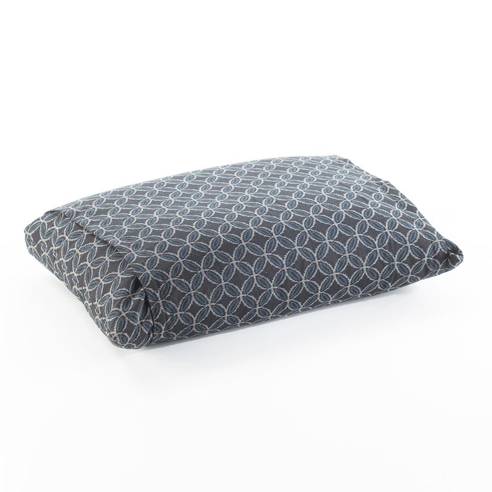 J-Life Marugata Navy Buckwheat Hull Pillow_Pillows & Shams