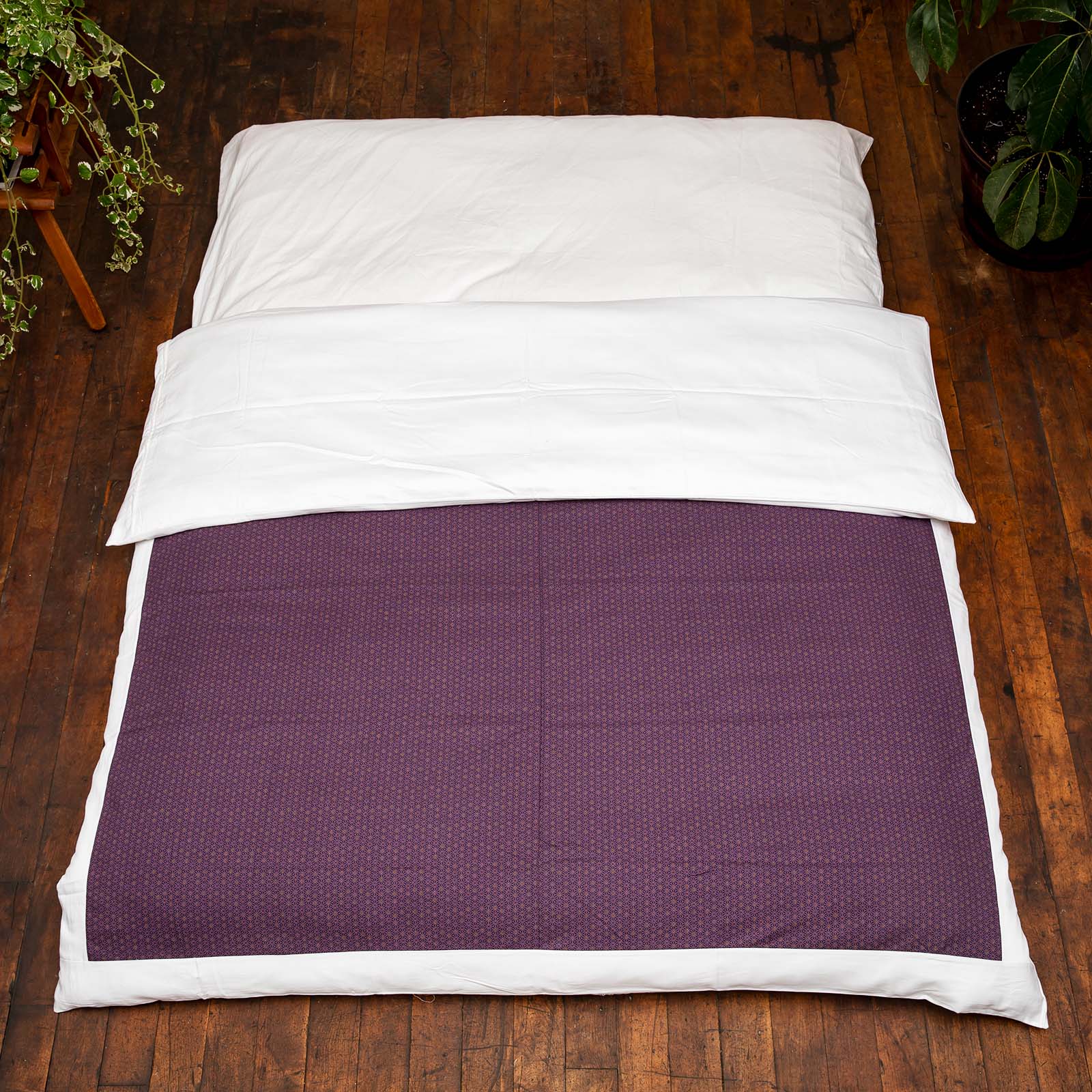 J-Life Asa No Ha Purple #3 Custom Kakefuton with Removable Cover_Kakefutons_Kakefuton with custom cover