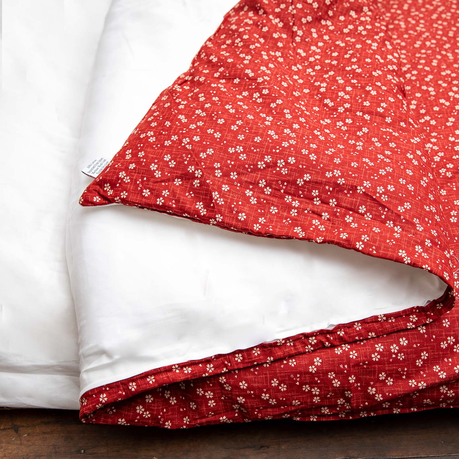 J-Life Sakura Red Custom Kakefuton with Removable Cover_Kakefutons_Kakefuton with custom cover_Japan Tradition_Sleep System_Handmade__1__2__3__4