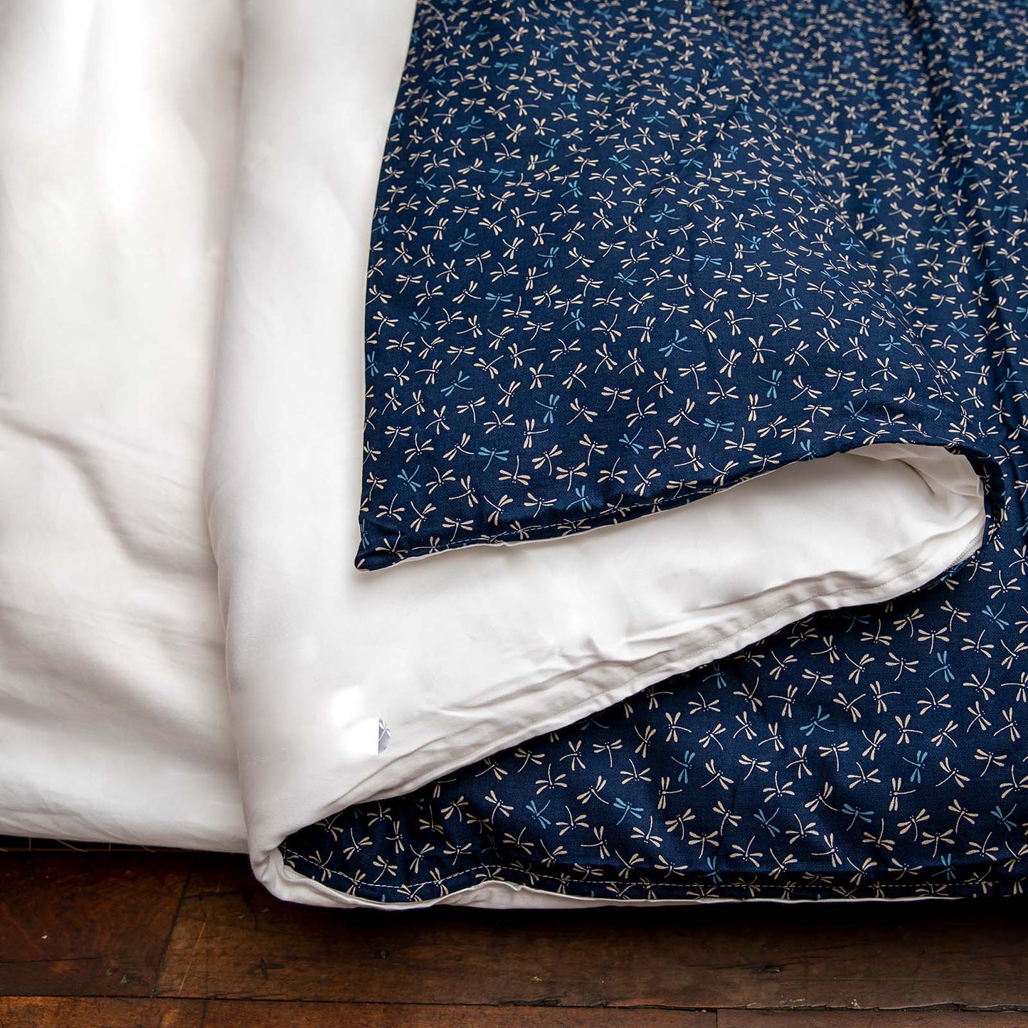 J-Life Tombo Navy Custom Kakefuton with Removable Cover_Kakefutons_Kakefuton with custom cover_Japan Tradition_Sleep System_Handmade__1__2__3__4