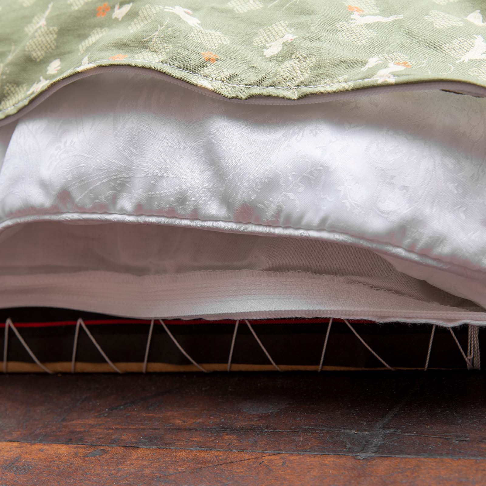 J-Life Usagi Green Custom Kakefuton with Removable Cover_Kakefutons_Kakefuton with custom cover_Japan Tradition_Sleep System_Handmade__1__2__3__4__5