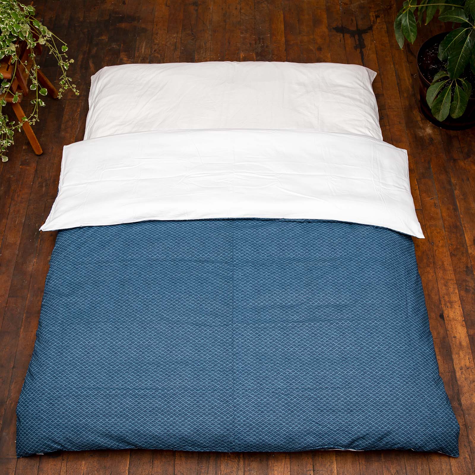 J-Life Nami Blue Custom Kakefuton with Removable Cover_Kakefutons_Kakefuton with custom cover_Japan Tradition_Sleep System