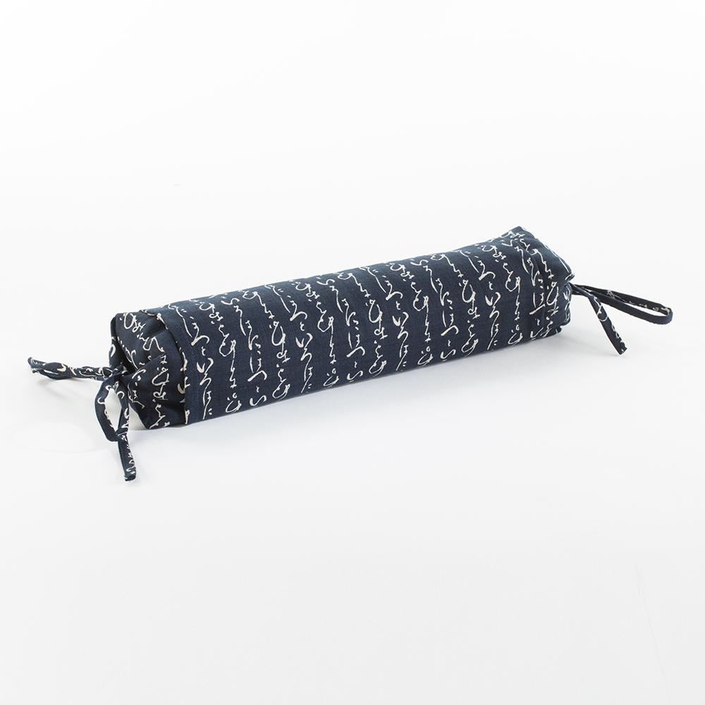 J-Life Kanji Navy Buckwheat Hull Pillow_Pillows & Shams_Buckwheat Hull Pillow