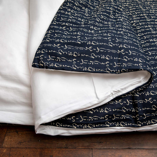 J-Life Kanji Navy Custom Kakefuton with Removable Cover