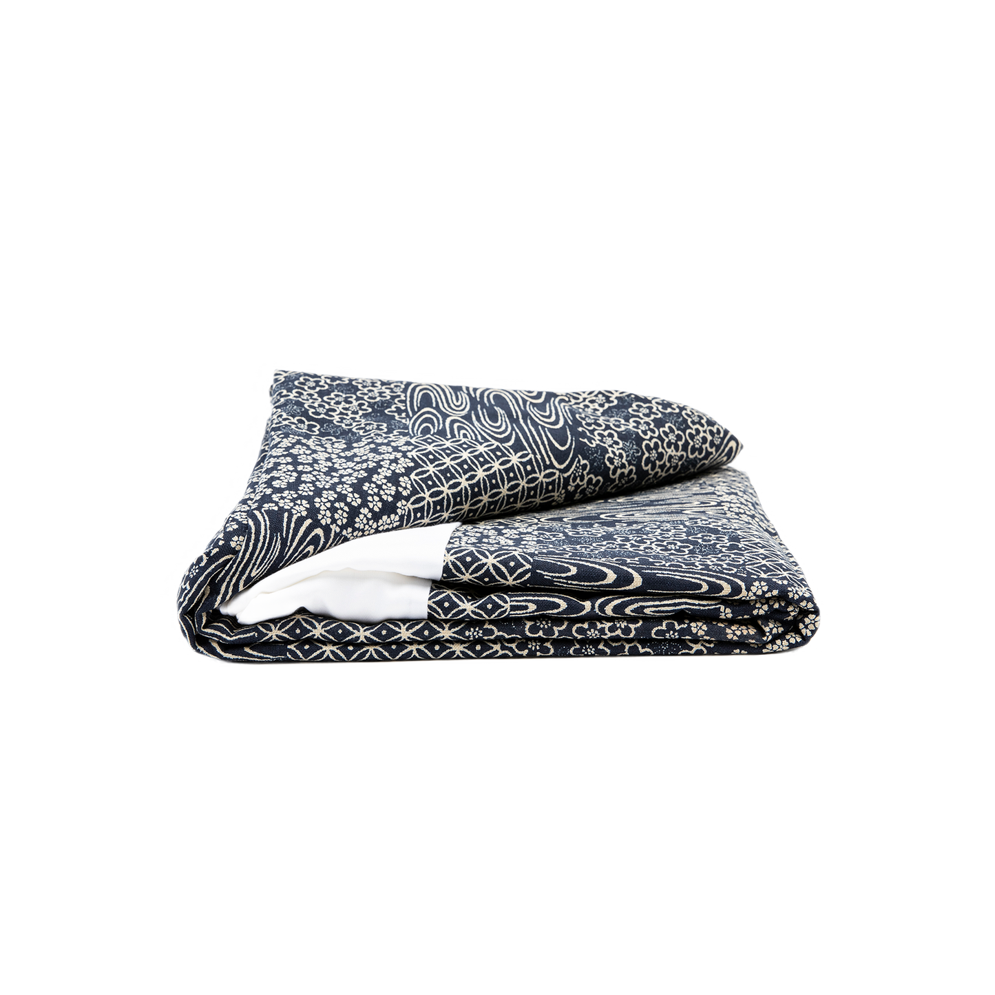 J-Life Patchi Navy Custom Kakefuton with Removable Cover_Kakefutons_Kakefuton with custom cover_Japan Tradition