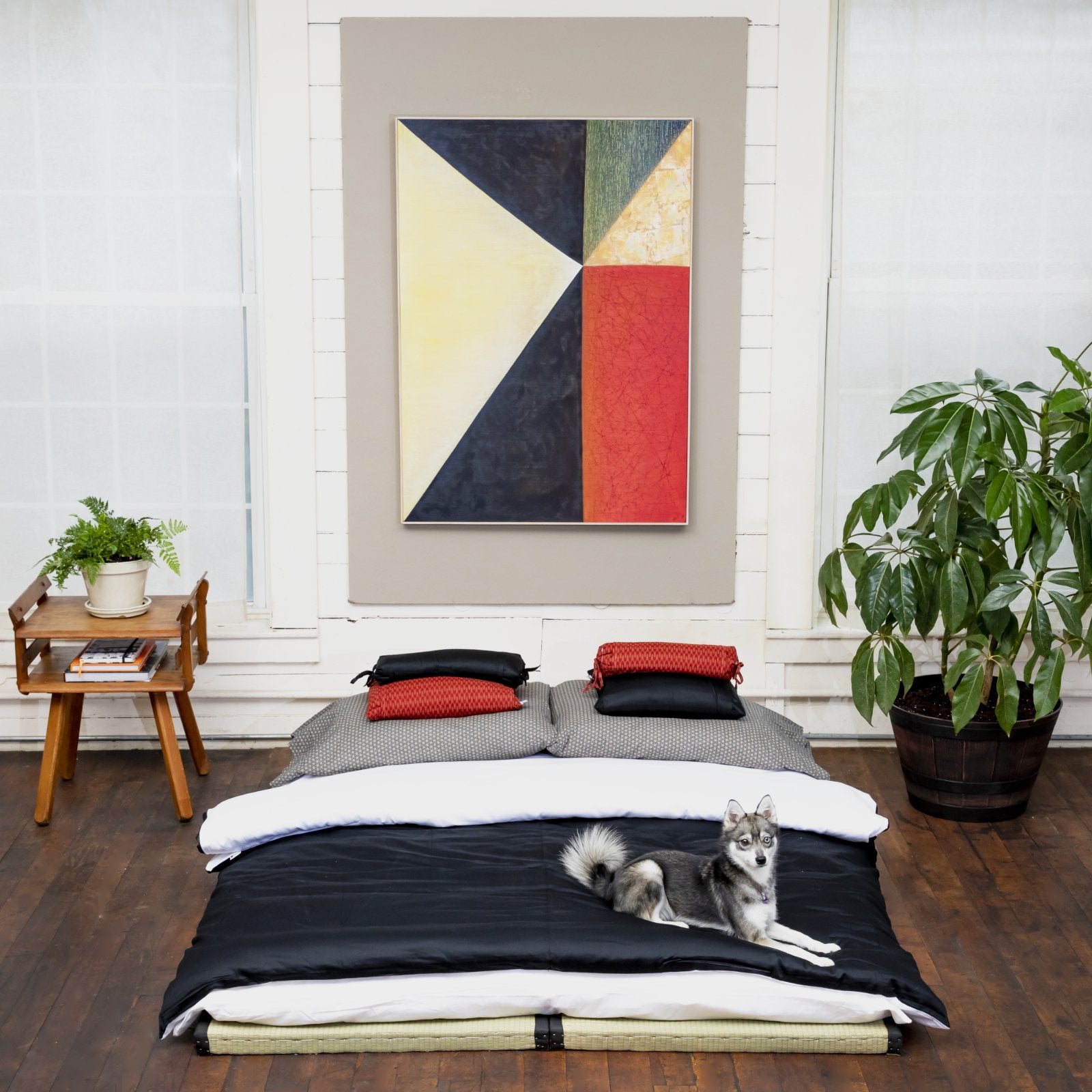 J-Life Black Ultra Sateen Custom Kakefuton with Removable Cover_Kakefutons_Kakefuton with custom cover_Japan Tradition_Sleep System_Handmade
