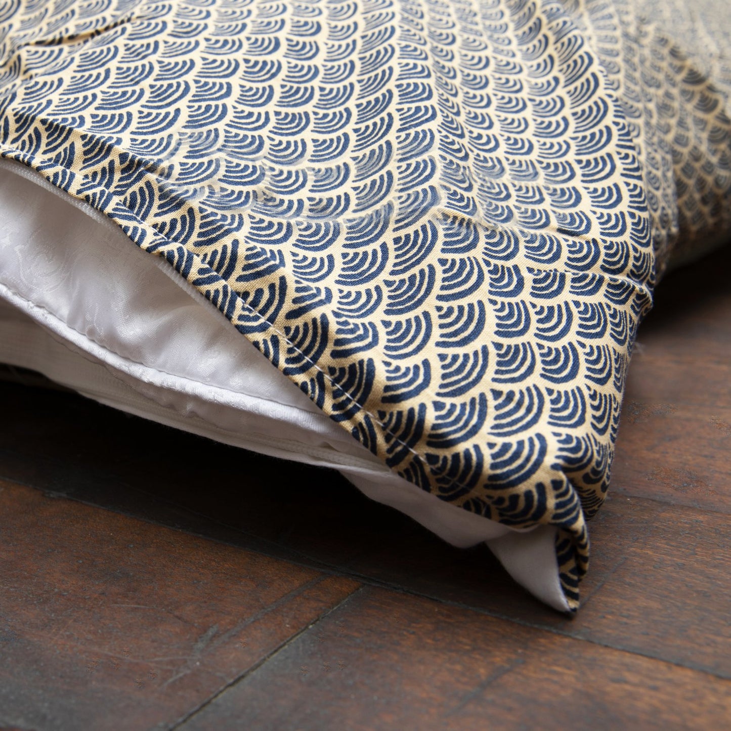 J-Life Nami Navy Custom Kakefuton with Removable Cover_Kakefutons_Kakefuton with custom cover_Japan Tradition_Sleep System_Handmade__1__2__3